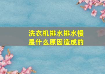 洗衣机排水排水慢是什么原因造成的