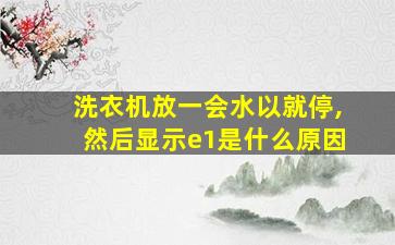 洗衣机放一会水以就停,然后显示e1是什么原因