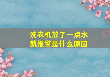 洗衣机放了一点水就报警是什么原因