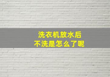 洗衣机放水后不洗是怎么了呢