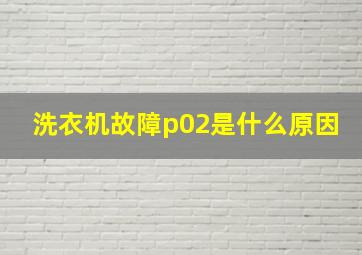 洗衣机故障p02是什么原因