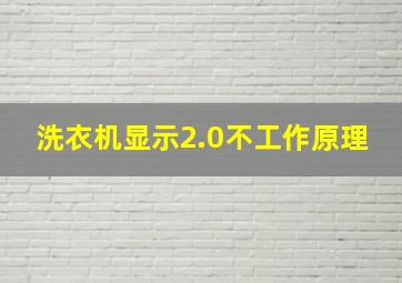 洗衣机显示2.0不工作原理