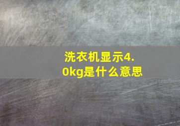 洗衣机显示4.0kg是什么意思