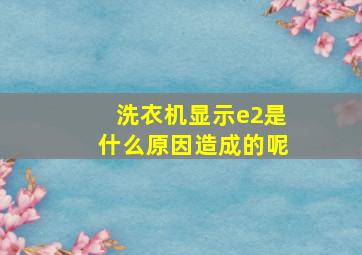 洗衣机显示e2是什么原因造成的呢