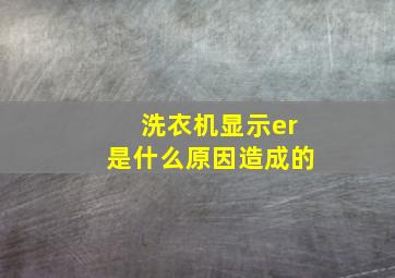 洗衣机显示er是什么原因造成的