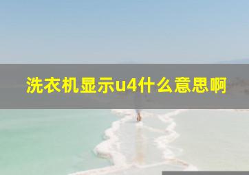 洗衣机显示u4什么意思啊