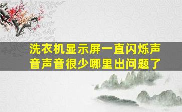 洗衣机显示屏一直闪烁声音声音很少哪里出问题了