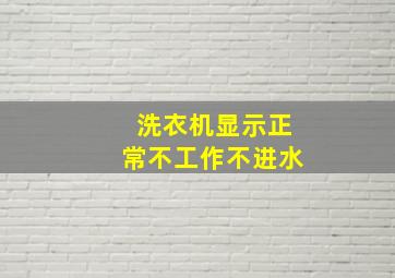 洗衣机显示正常不工作不进水