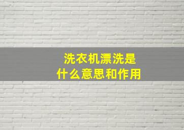 洗衣机漂洗是什么意思和作用