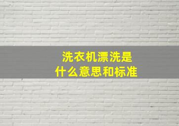 洗衣机漂洗是什么意思和标准