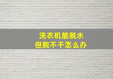 洗衣机能脱水但脱不干怎么办