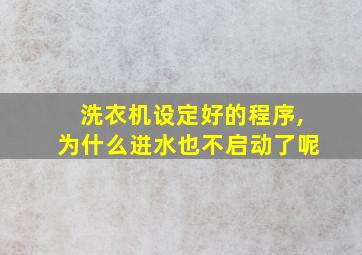 洗衣机设定好的程序,为什么进水也不启动了呢