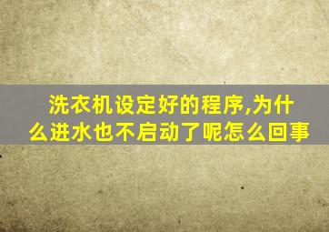 洗衣机设定好的程序,为什么进水也不启动了呢怎么回事