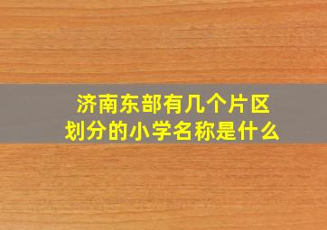 济南东部有几个片区划分的小学名称是什么