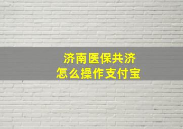 济南医保共济怎么操作支付宝