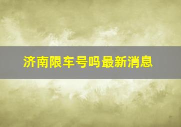 济南限车号吗最新消息