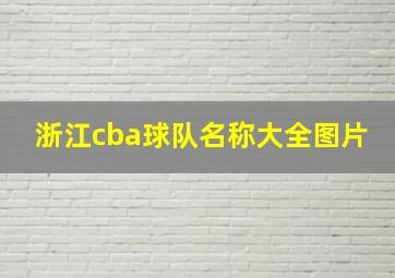 浙江cba球队名称大全图片