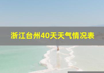 浙江台州40天天气情况表