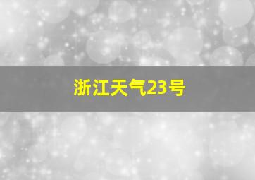 浙江天气23号