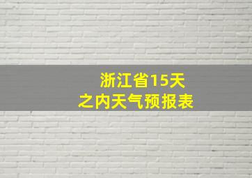 浙江省15天之内天气预报表