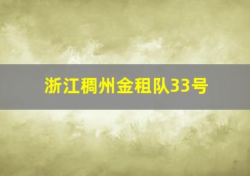 浙江稠州金租队33号