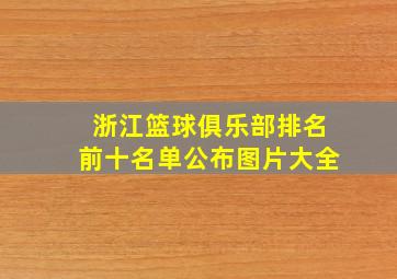 浙江篮球俱乐部排名前十名单公布图片大全