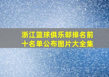 浙江篮球俱乐部排名前十名单公布图片大全集