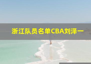 浙江队员名单CBA刘泽一