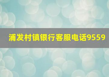 浦发村镇银行客服电话9559