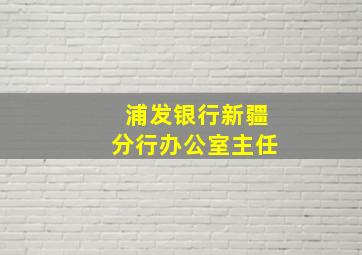 浦发银行新疆分行办公室主任