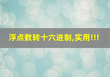 浮点数转十六进制,实用!!!