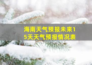 海南天气预报未来15天天气预报情况表