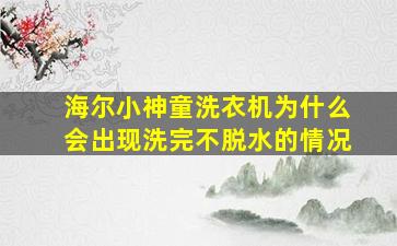 海尔小神童洗衣机为什么会出现洗完不脱水的情况