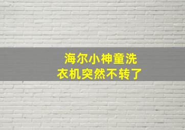 海尔小神童洗衣机突然不转了