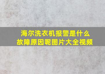 海尔洗衣机报警是什么故障原因呢图片大全视频