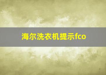 海尔洗衣机提示fco