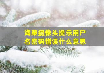 海康摄像头提示用户名密码错误什么意思