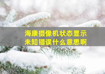 海康摄像机状态显示未知错误什么意思啊