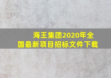 海王集团2020年全国最新项目招标文件下载