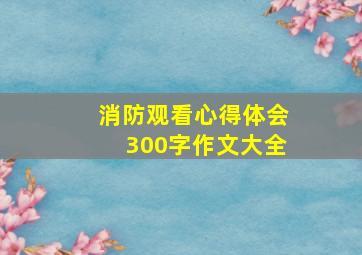 消防观看心得体会300字作文大全