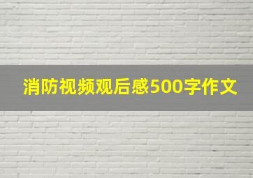 消防视频观后感500字作文