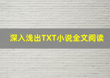 深入浅出TXT小说全文阅读