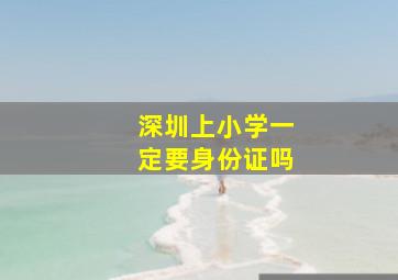 深圳上小学一定要身份证吗