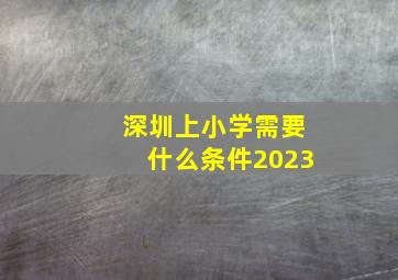 深圳上小学需要什么条件2023