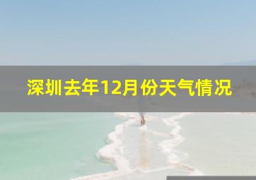 深圳去年12月份天气情况