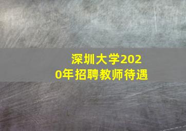 深圳大学2020年招聘教师待遇