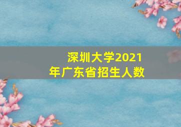 深圳大学2021年广东省招生人数