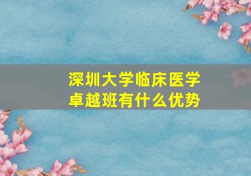 深圳大学临床医学卓越班有什么优势