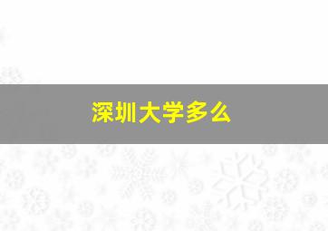 深圳大学多么