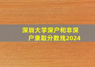 深圳大学深户和非深户录取分数线2024